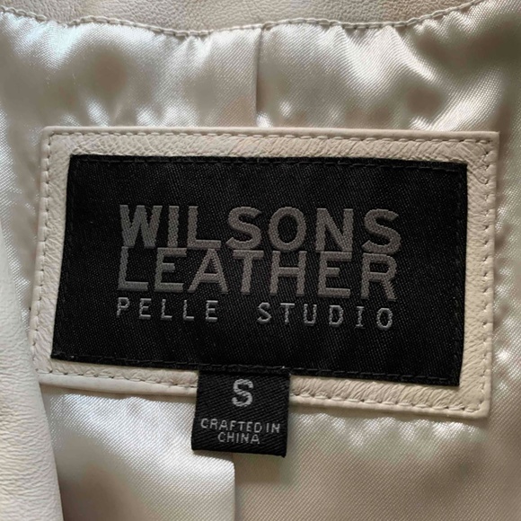 Wilsons Leather Beige Leather Jacket - Picture 3 of 8